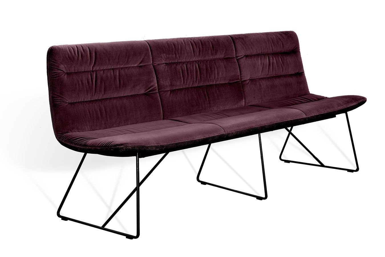 KFF Sitzbank Bank Arva Light 3,5-Sitzer Stoff violett