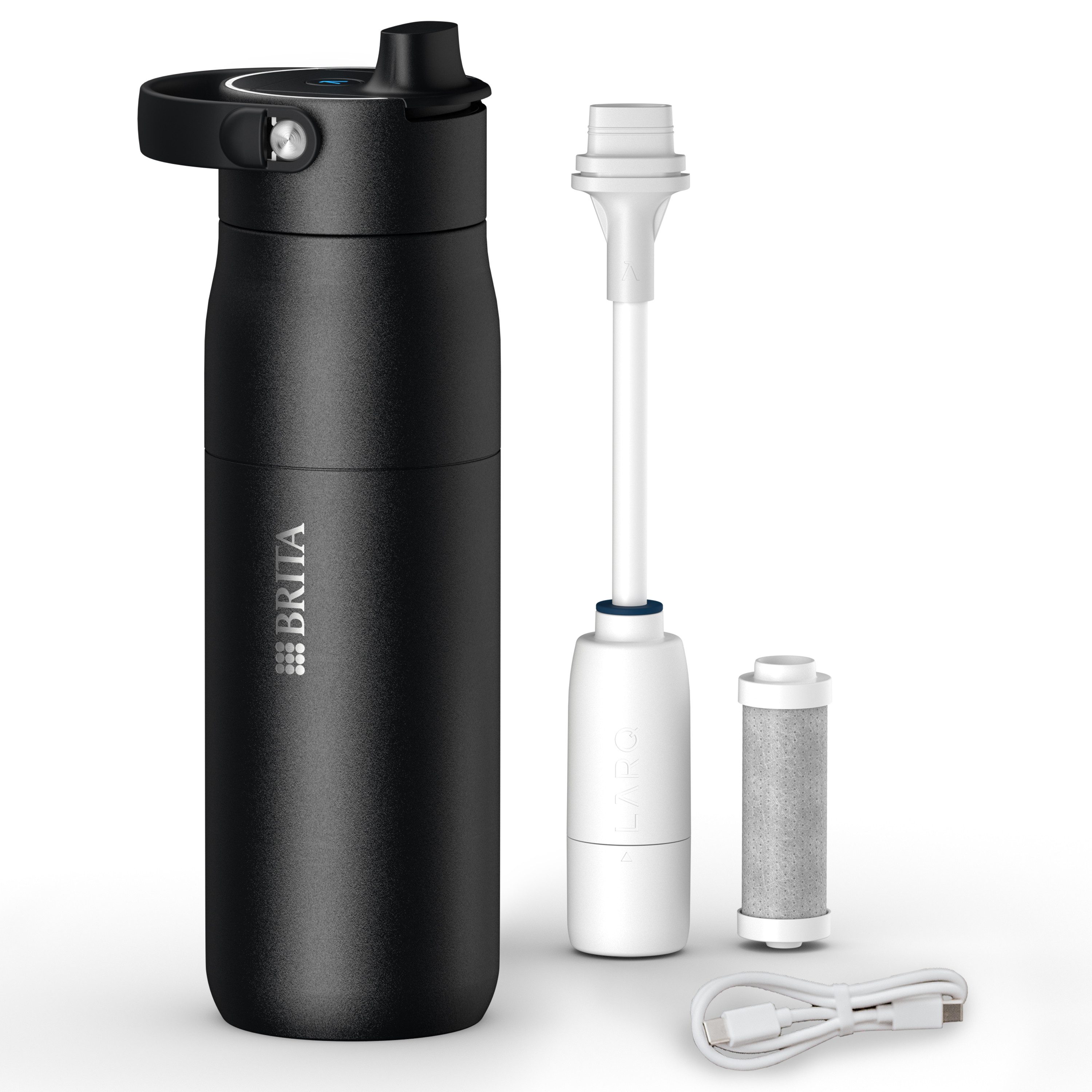 BRITA Trinkflasche BRITA LARQ iQ Digitale Filter Trinkflasche (680 ml), inkl. Hydration Tracking (App), Aktivkohle Wasserfilter & UV-C