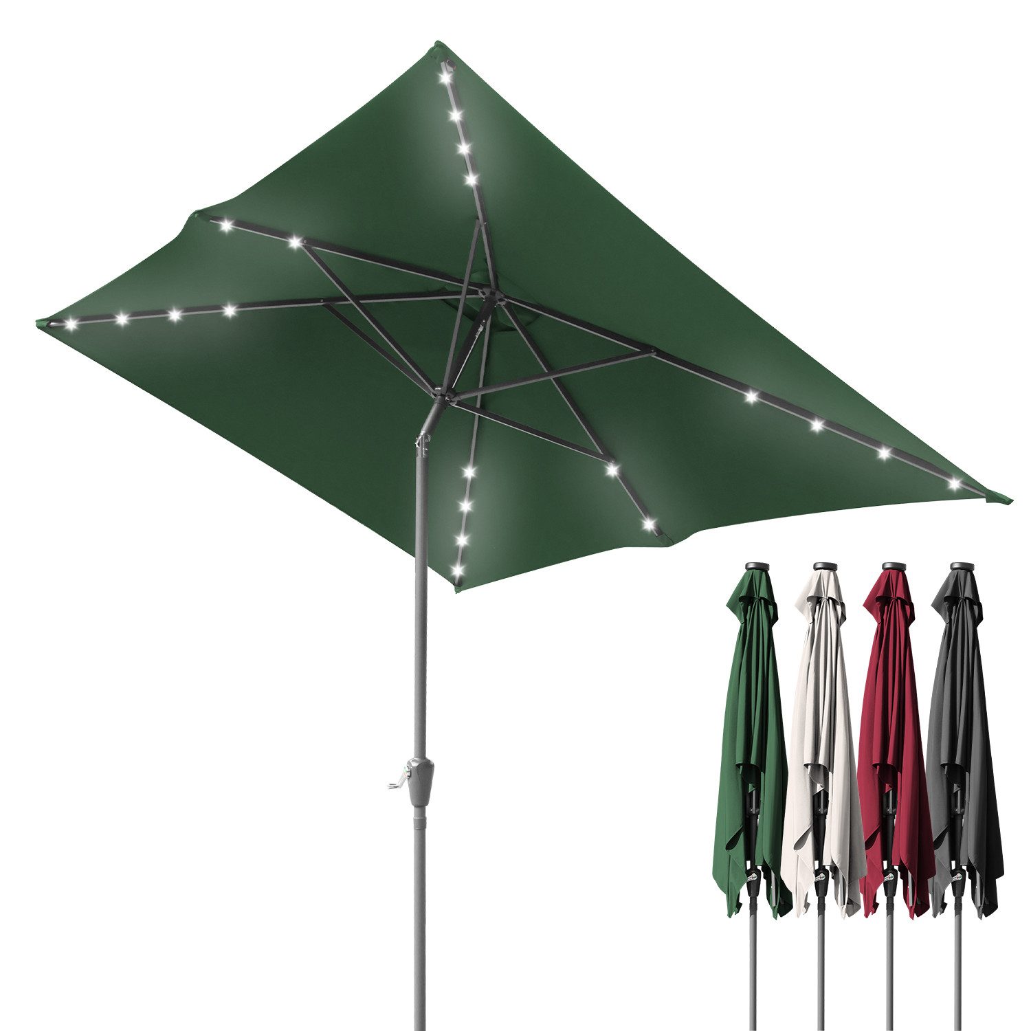 Clanmacy Sonnenschirm Sonnenschirm Rechteckig,Kurbel,Knickbar,Eisen,neigbar günstig online kaufen