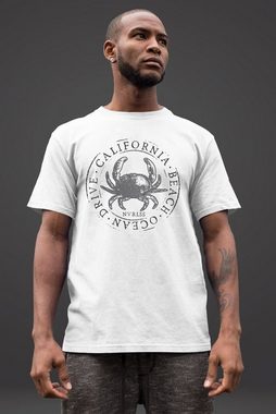 Neverless Print-Shirt Herren T-Shirt California Beach Crab Krabbe Krebs Ocean Drive Sommer Fashion Streetstyle Neverless® mit Print