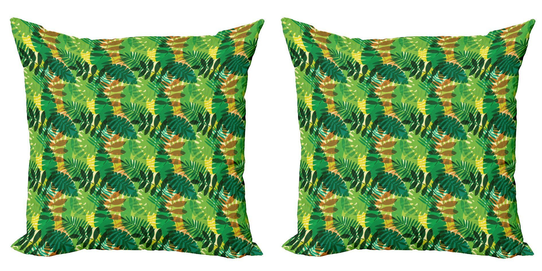 Kissenbezüge Modern Accent Doppelseitiger Digitaldruck, Abakuhaus (2 Stück), Tropisch Exotische Palmblätter Laub