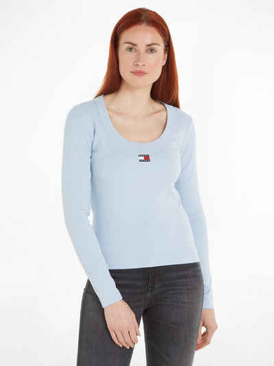 Tommy Jeans Langarmshirt TJW SLIM BADGE RIB TEE LS mit Logostickerei