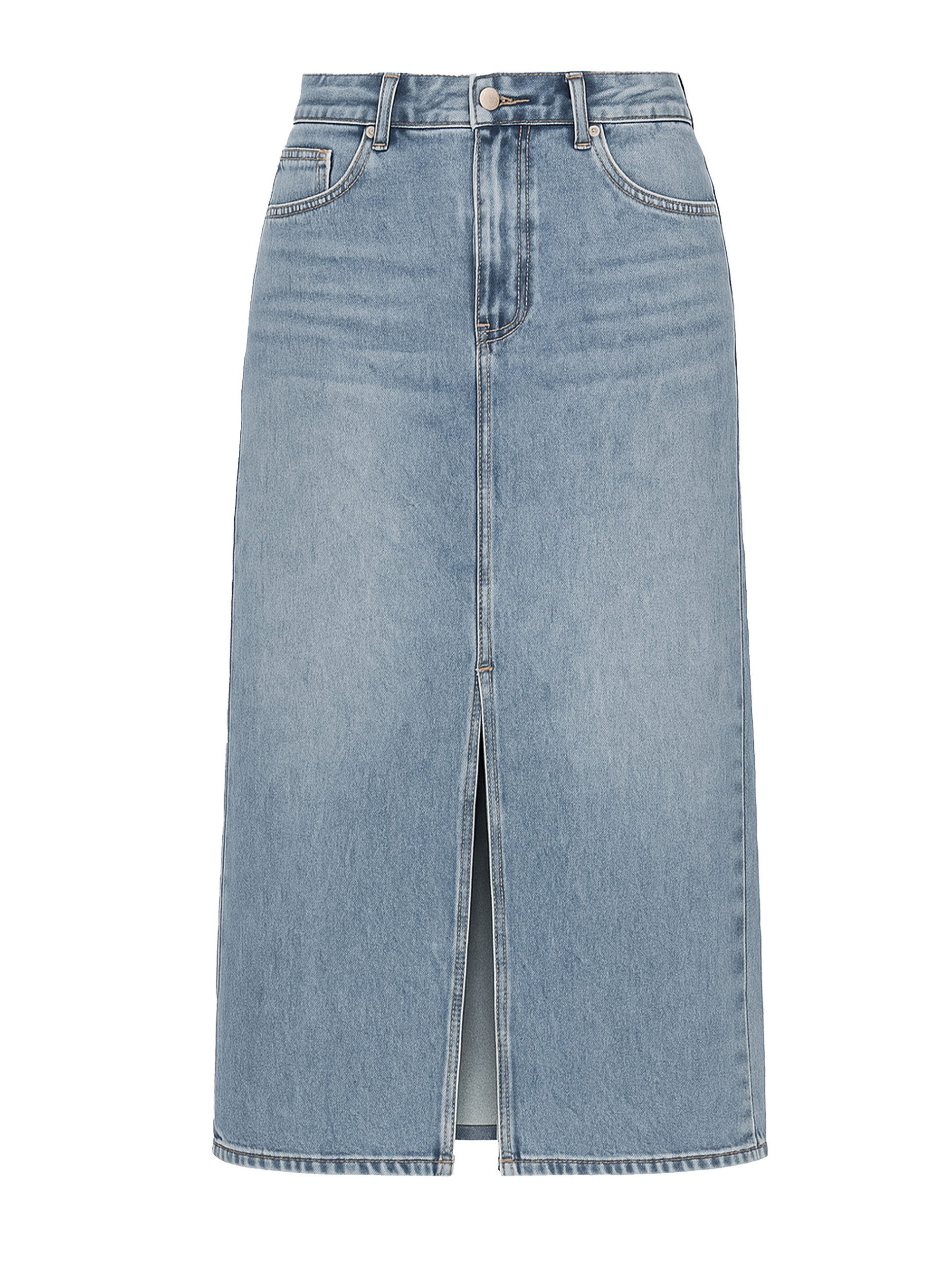 SASSYCLASSY A-Linien-Rock Midi Jeans Rock mit Schlitz für Damen Sommerliche günstig online kaufen