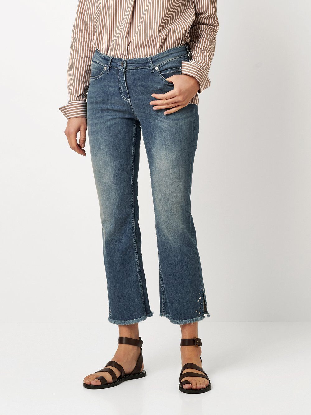 TONI Bootcut-Jeans Perfect Shape mit ausgefransten günstig online kaufen