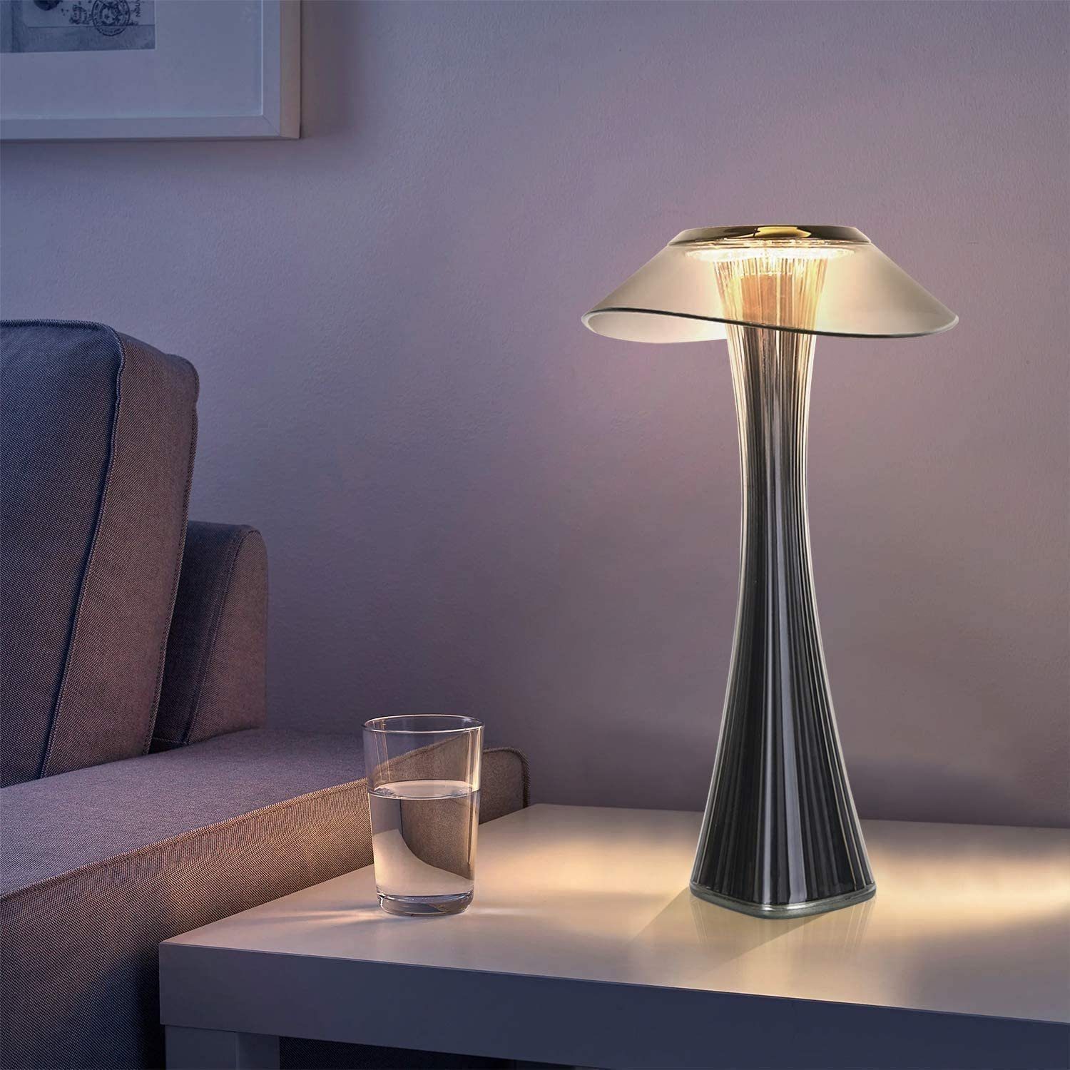Nettlife LED Tischleuchte »Tischlampe-Dimmbar in 3 Helligkeitsstufen«, Grau
