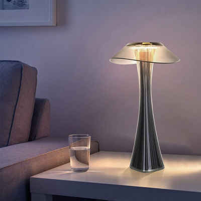 Nettlife LED Tischleuchte Tischlampe-Dimmbar in 3 Helligkeitsstufen, Grau