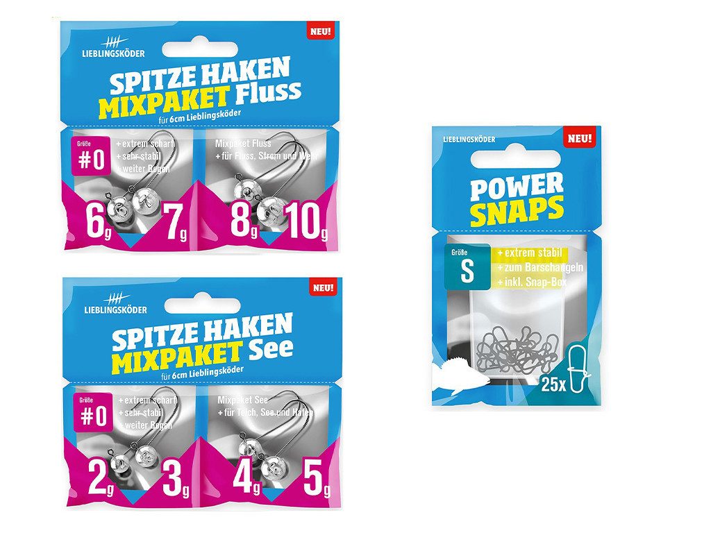 Lieblingsköder Kunstköder Barsch-Set Charly - Typ M - Lieblingsköder & SpinMad, (M, 6-St. Brasch-Set Charly Typ M), Effektiver Lauf, Exzellente Verarbeitung