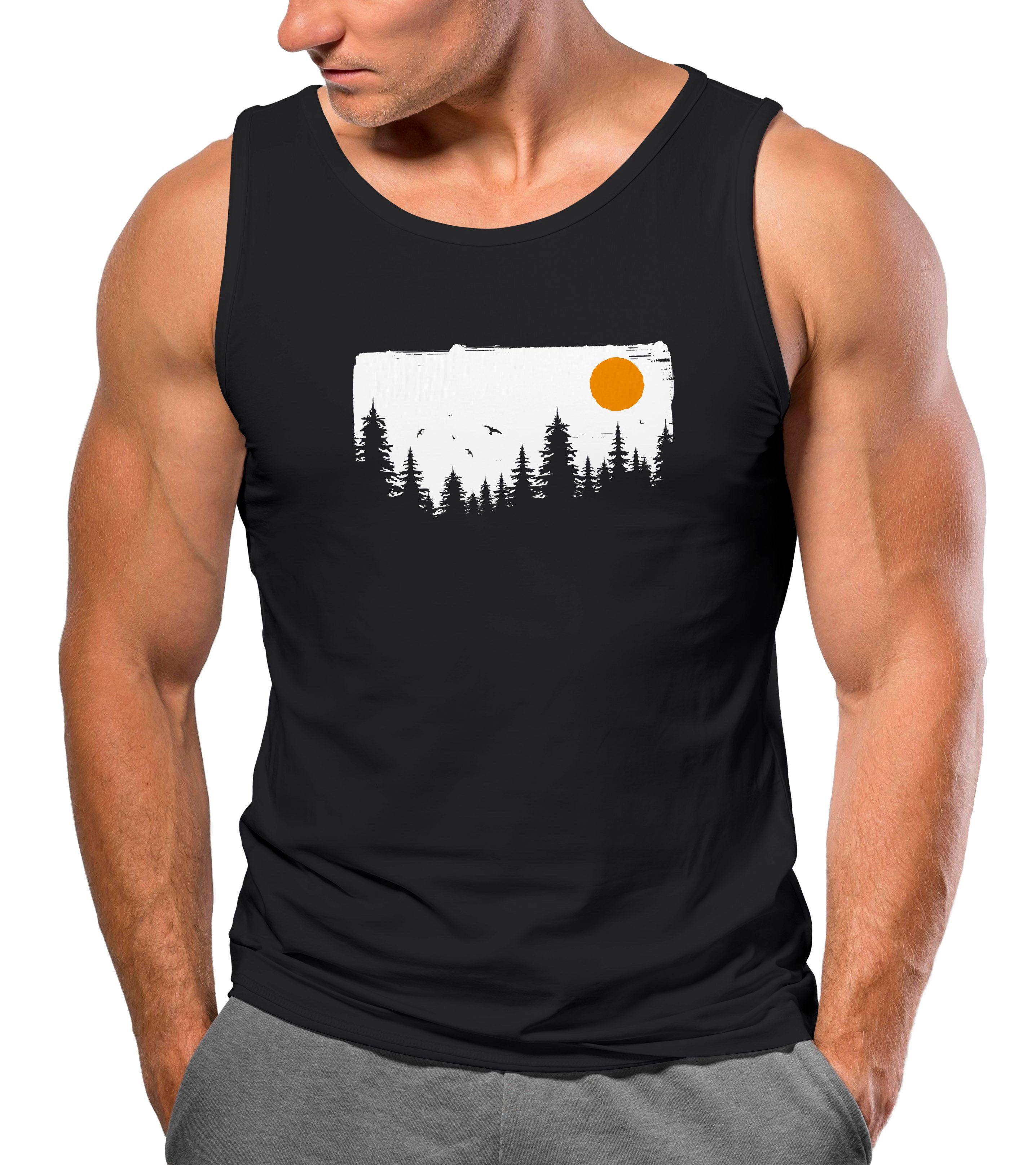 Neverless Tanktop Herren Tank-Top Wald Bäume günstig online kaufen