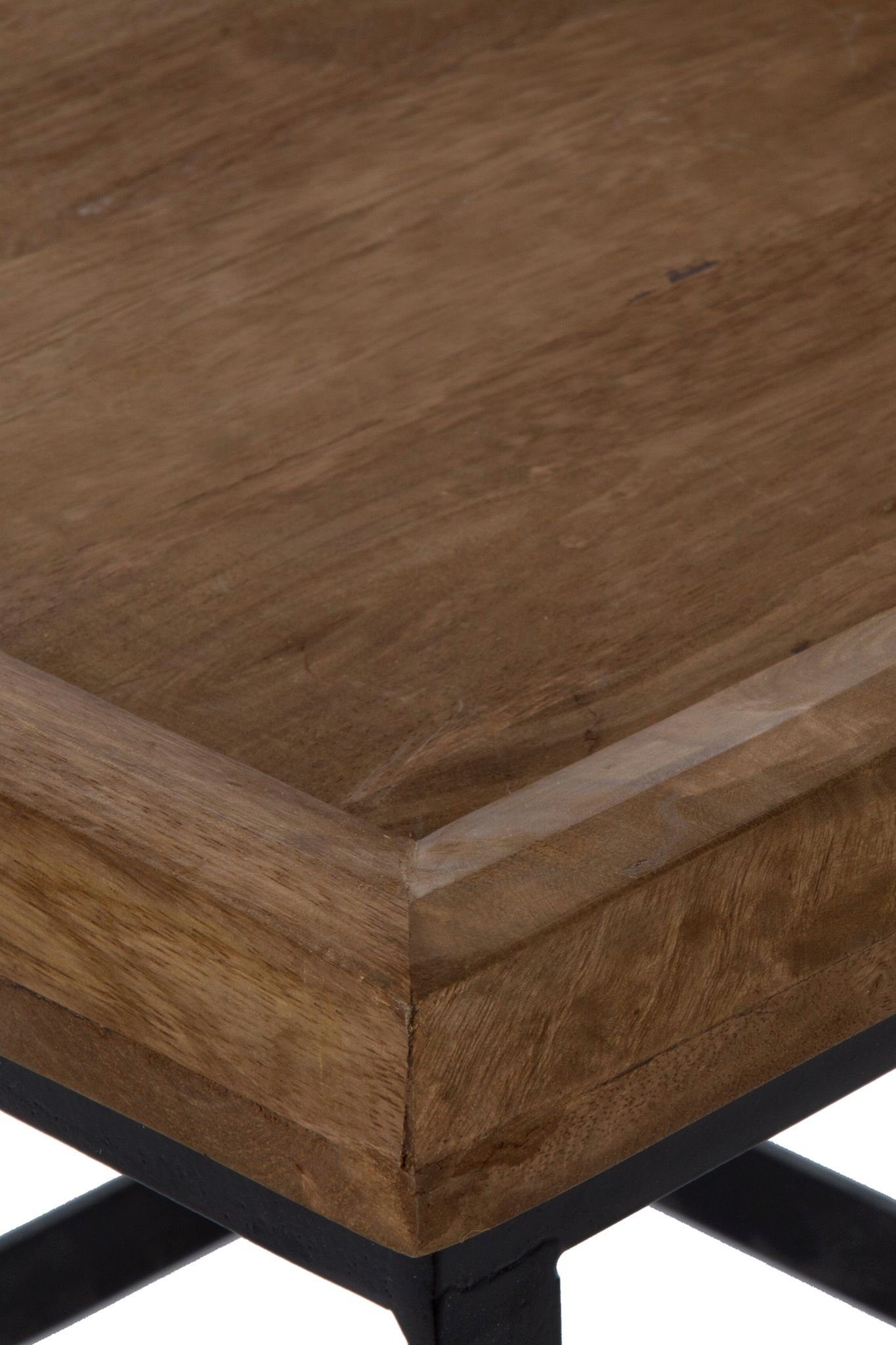 Couchtisch Tisch holz 53x46x53 2er elbmöbel rustikal Set schwarz Tisch SET Couchtisch: (FALSCH), Metall Beistelltisch Konsole cm