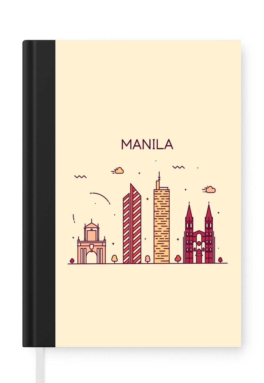 MuchoWow Notizbuch Manila - Philippinen - Skyline, Journal, Merkzettel, Tagebuch, Notizheft, A5, 98 Seiten, Haushaltsbuch