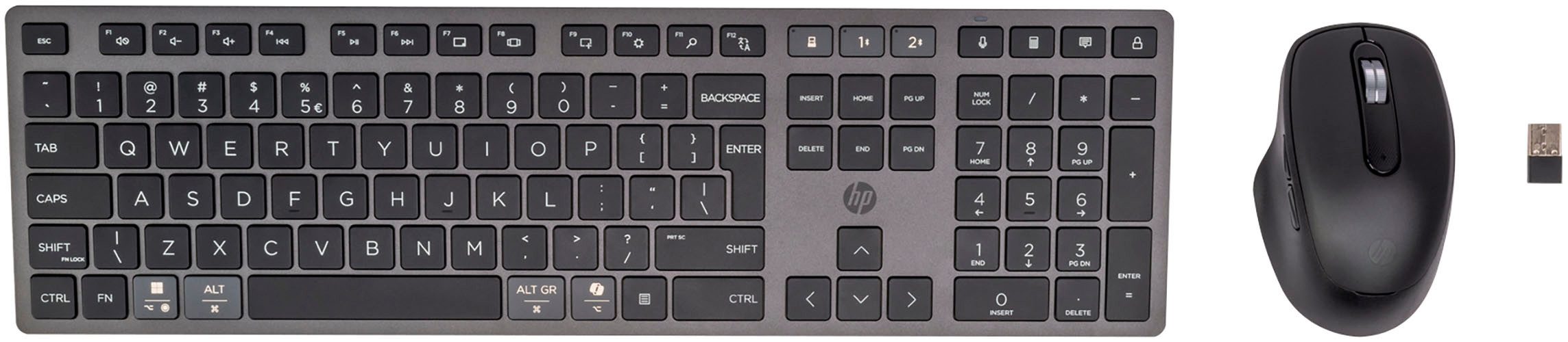 HP 720 Kombo mit wiederaufladbarer kabelloser Tastatur und Maus Tastatur- und Maus-Set
