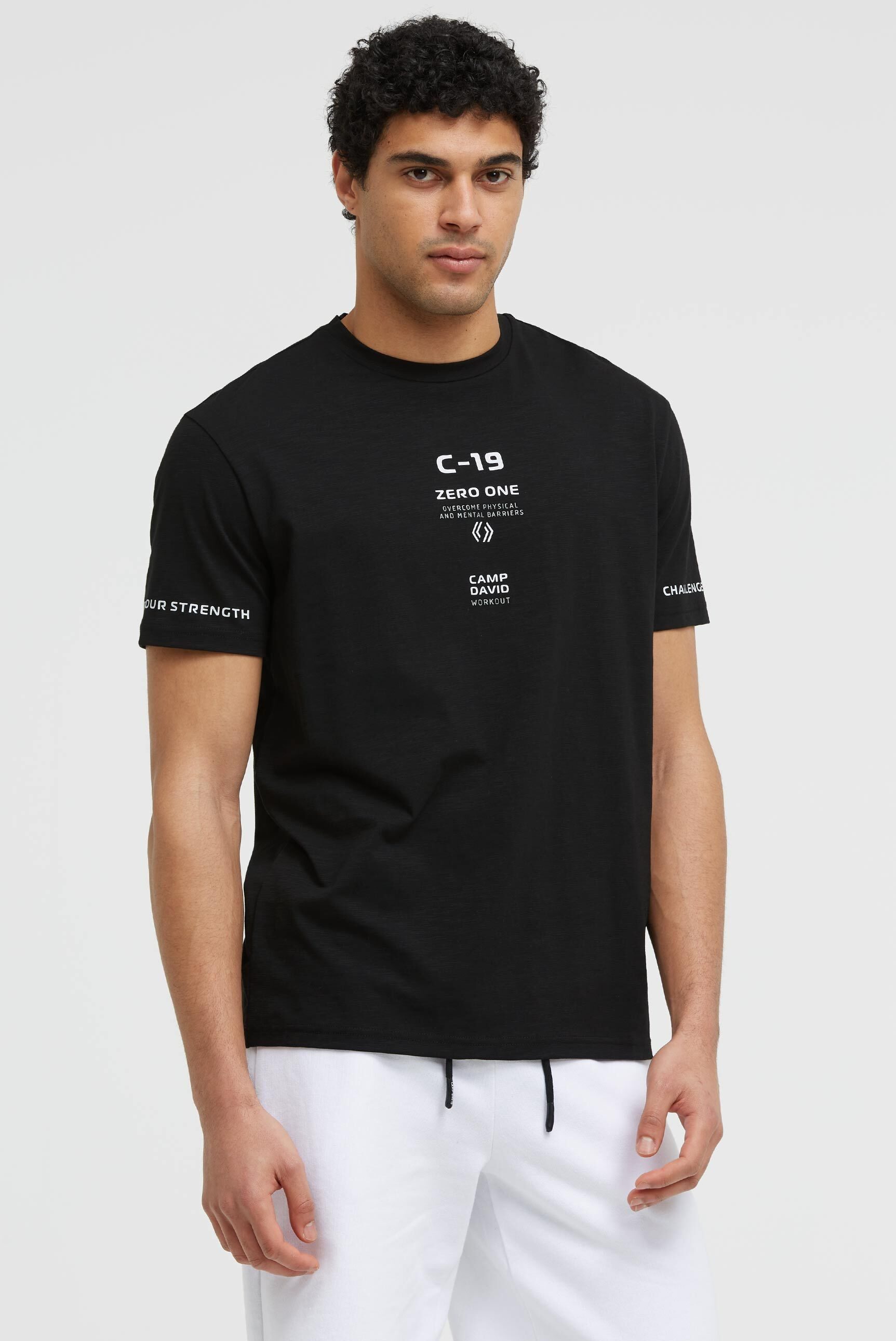 CAMP DAVID Rundhalsshirt mit reflektierenden Details
