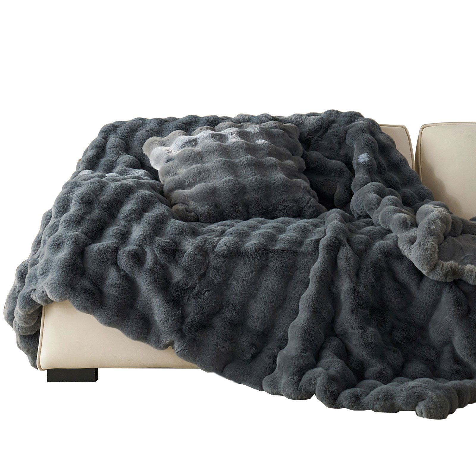 Wohndecke Kuscheldecke Kaninchen Plüsch Decke, KEAYOO, Kunstfell Warme Kusc günstig online kaufen