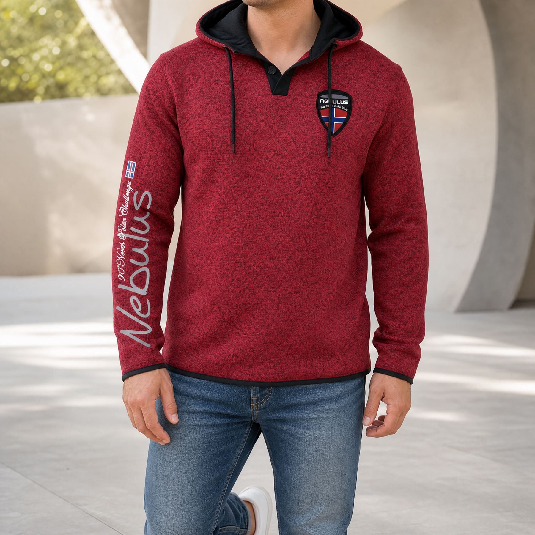 Nebulus Hoodie STITCH, P5050 - Herren, rot, XL