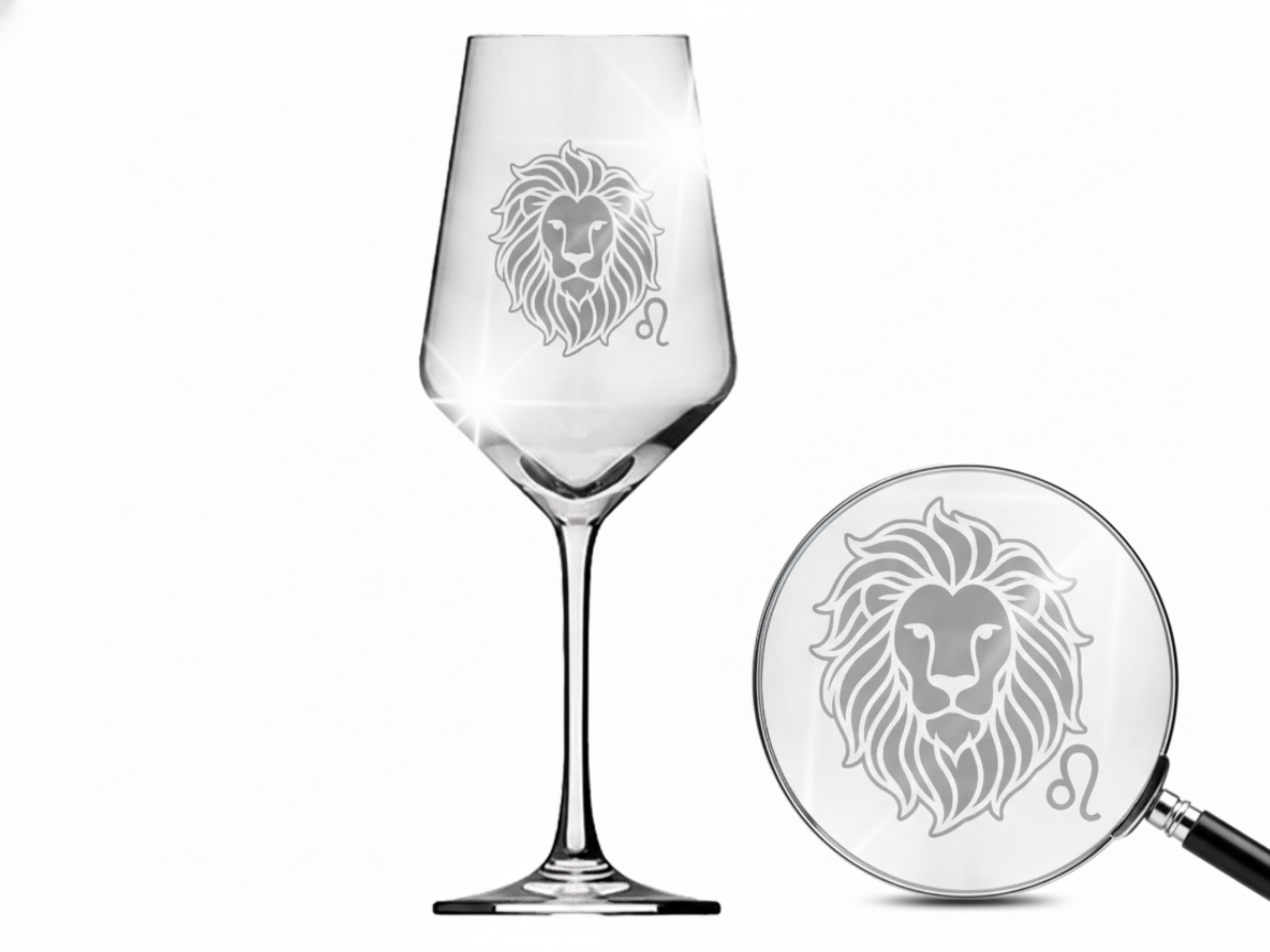 eXODA Weinglas Weinglas Löwe Gravur 350ml sp spülmaschinenfest, 1-tlg., Glas, Atemberaubende Darstellung
