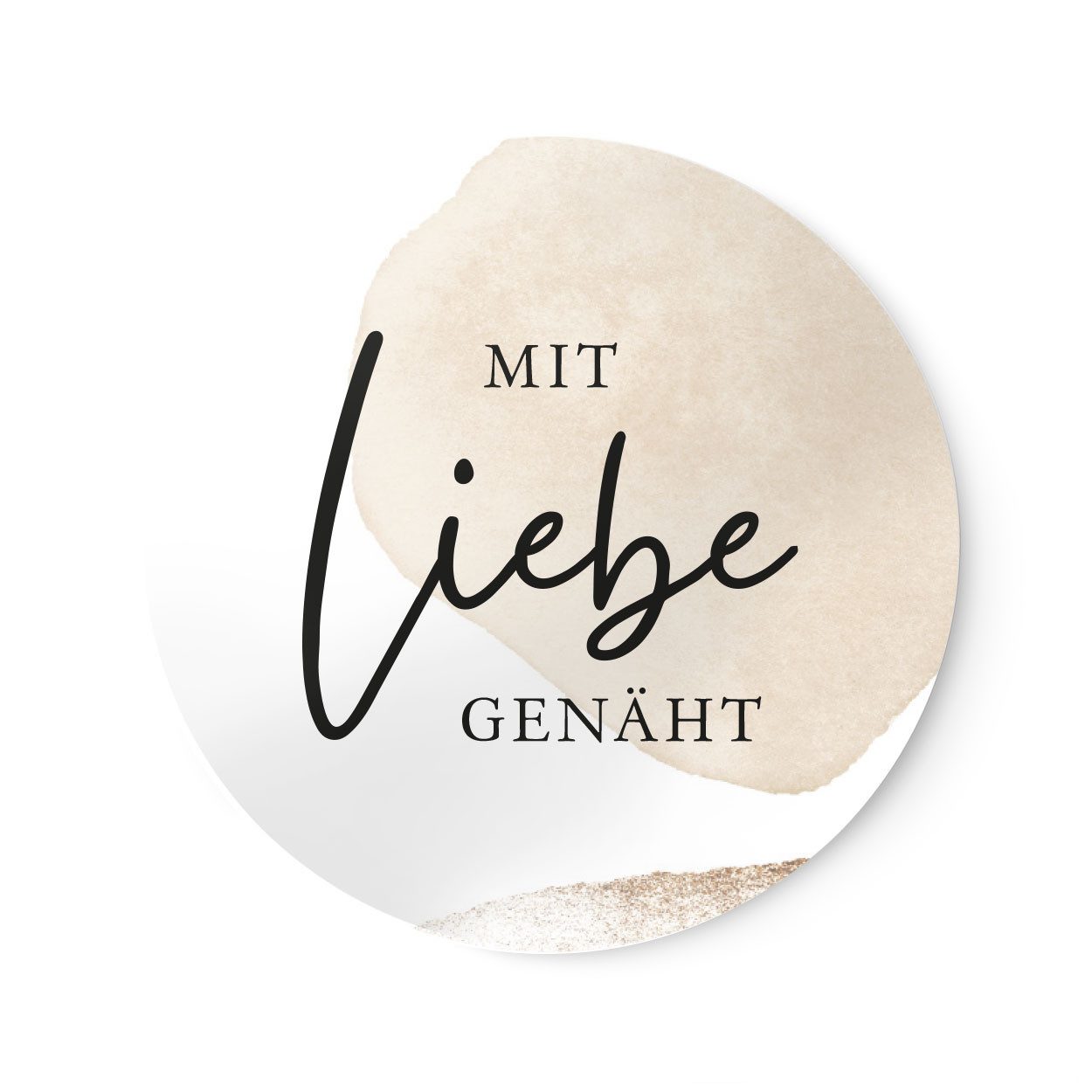 NORDEULE Aufkleber Mit Liebe genäht im 20er Set Beige, (Set, 20tlg), Skandinavisches Design