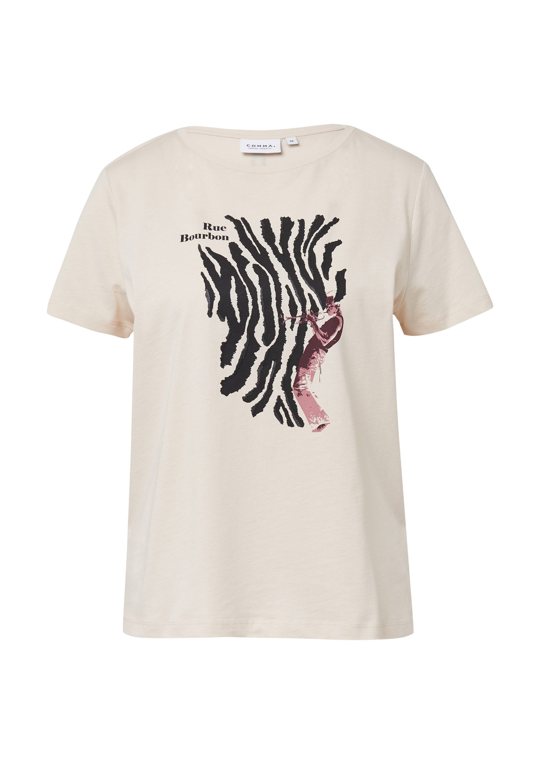 comma Kurzarmshirt T-Shirt T-Shirt mit Artwork günstig online kaufen