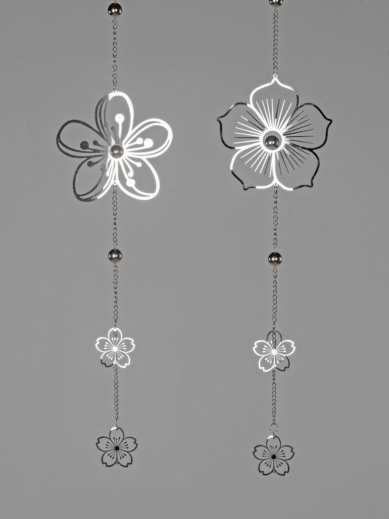 formano Dekohänger Baum oder Blüte in Edelstahl 60 cm lang (2er-Set)