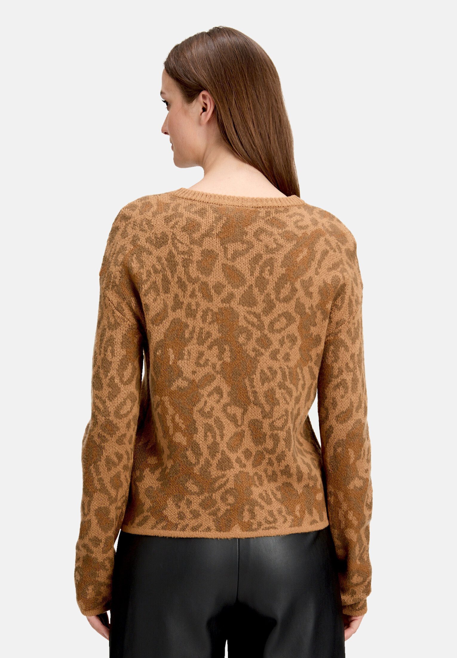 Cartoon Strickjacke Damen mit Rundhalsausschnitt (1-tlg)