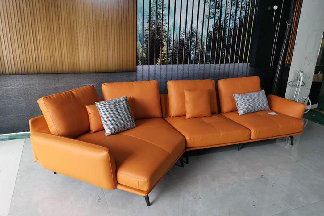 Ledersofa Sofas Sofa Ecksofa Braun Moderne Couch L-Form Ecksofa JVmoebel