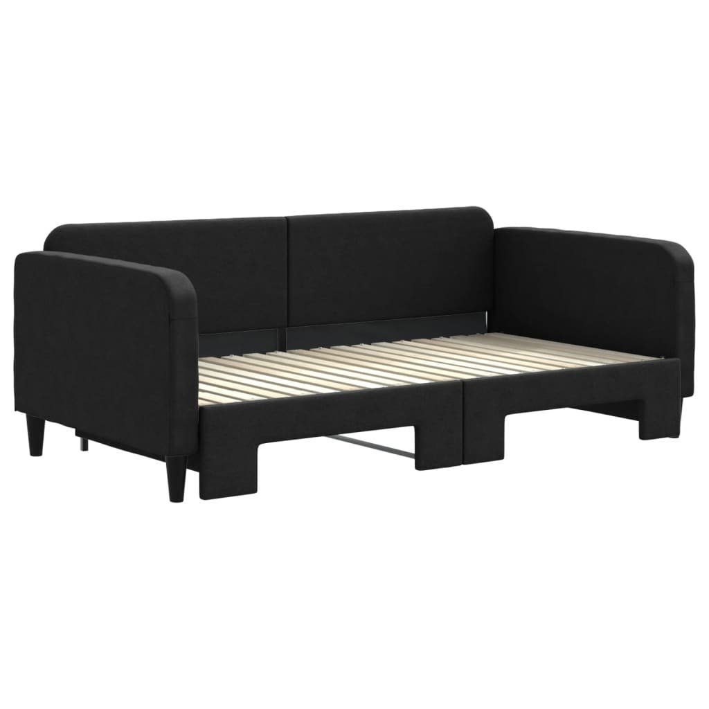 vidaXL Bett Tagesbett Ausziehbar Schwarz 90x190 günstig online kaufen
