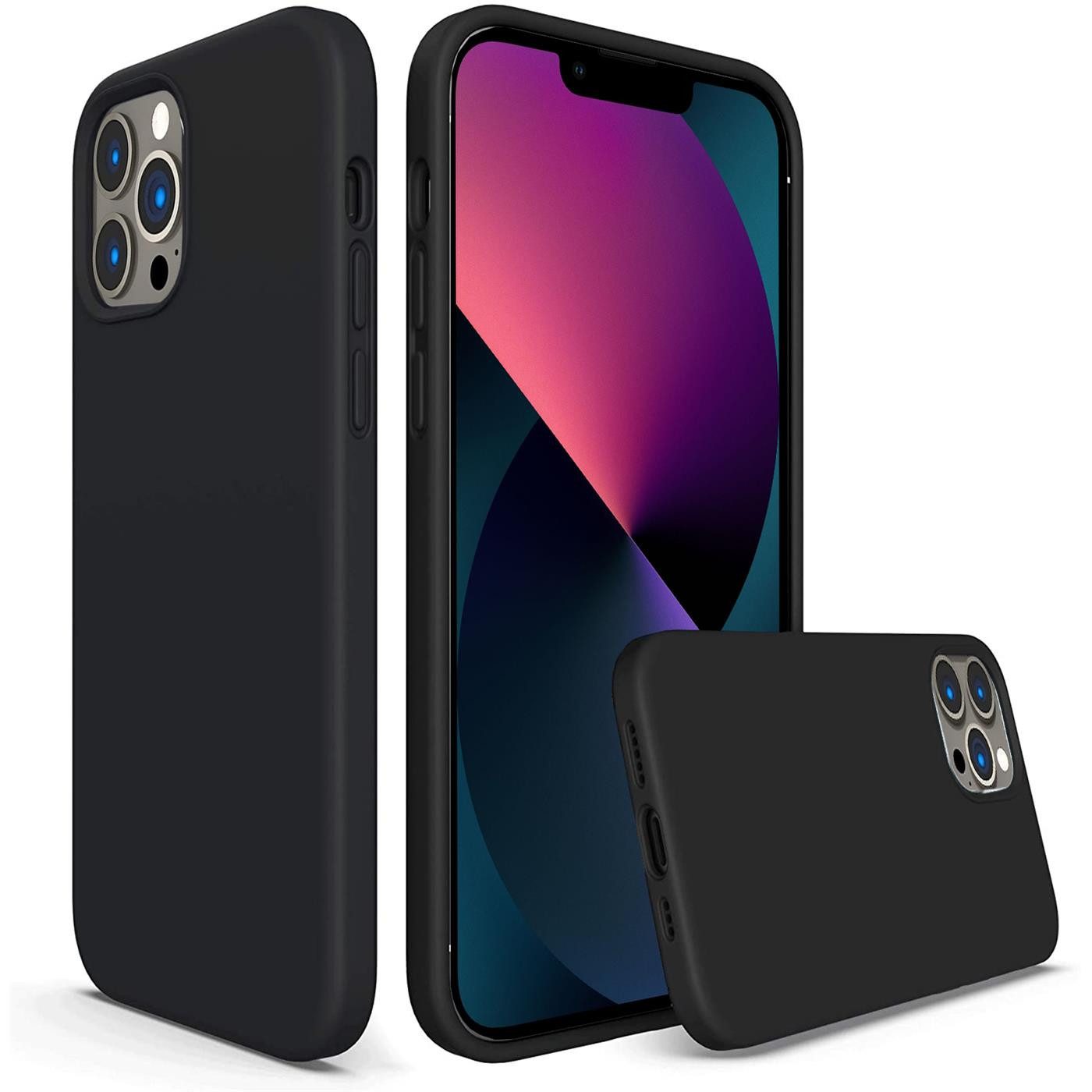 CoolGadget Handyhülle Silikon Case für das iPhone 13 Pro Max Slim TPU Cover 6,7 Zoll, Weiche Schutz Hülle mit Innen Fleece aus Stoff Handy Tasche