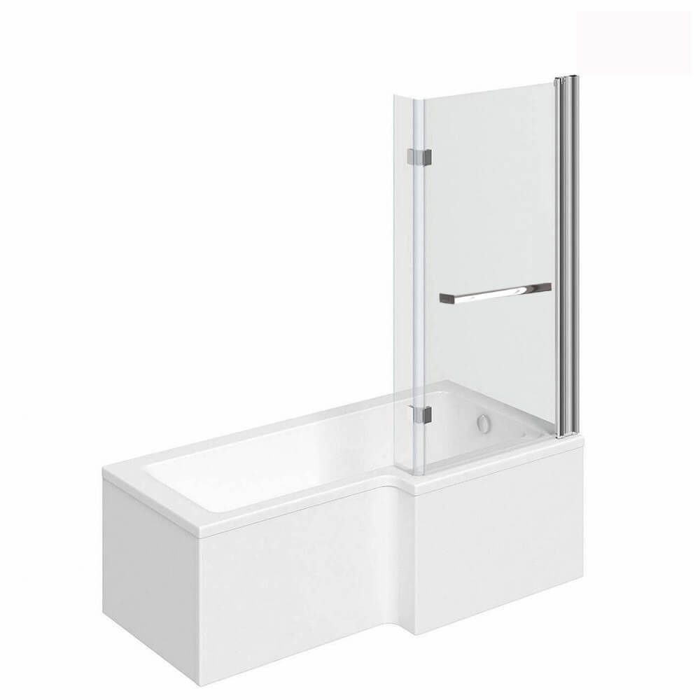HOME DELUXE Badewanne ELARA, 170 x 85 x 53 Badewanne mit Dusche, inkl. Duschabtrennung & Zubehör