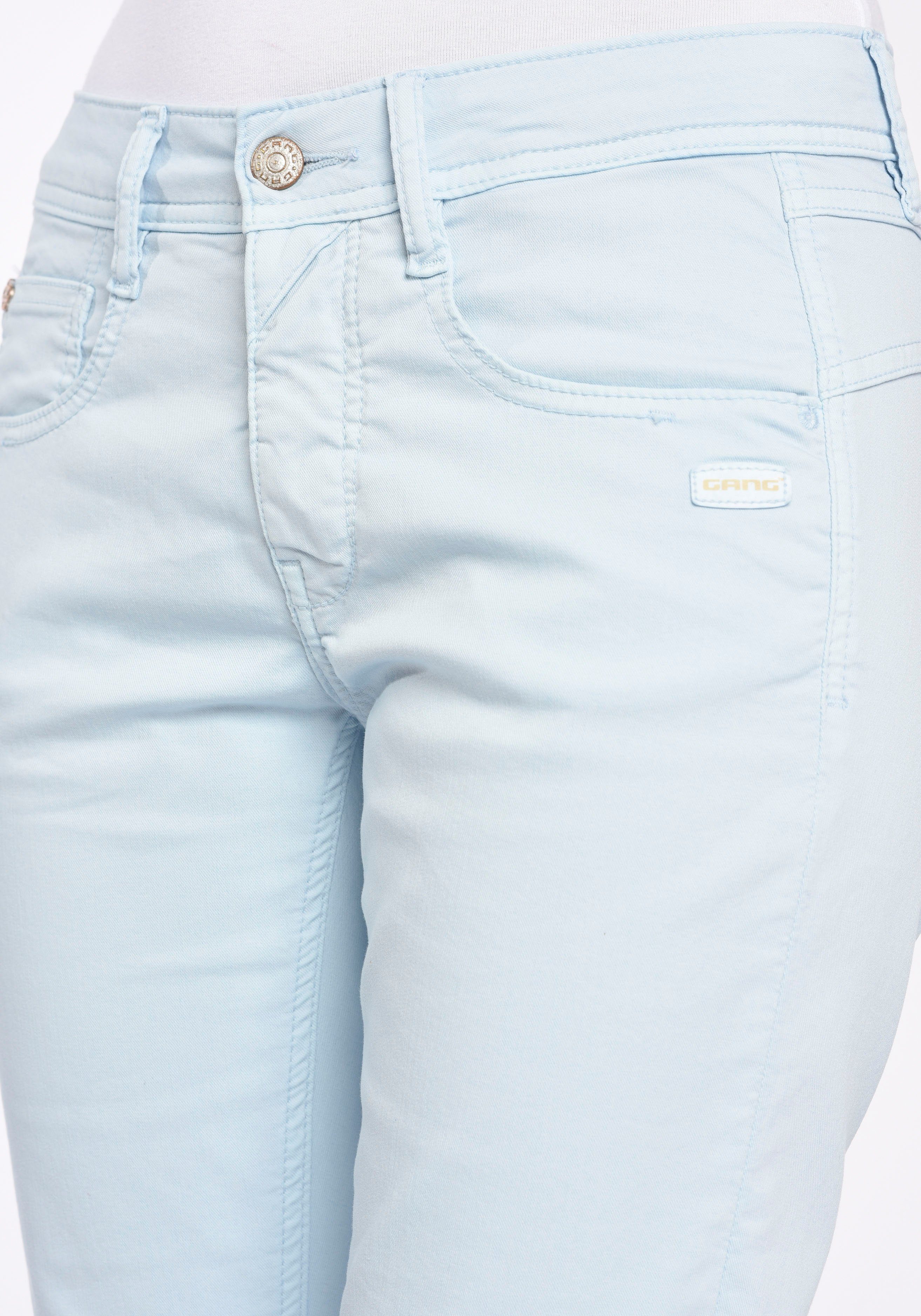 bijou GANG 94AMELIE ice modisch Style 5-Pocket-Hose mit CROPPED 5-Pocket Beinlänge blue verkürzter