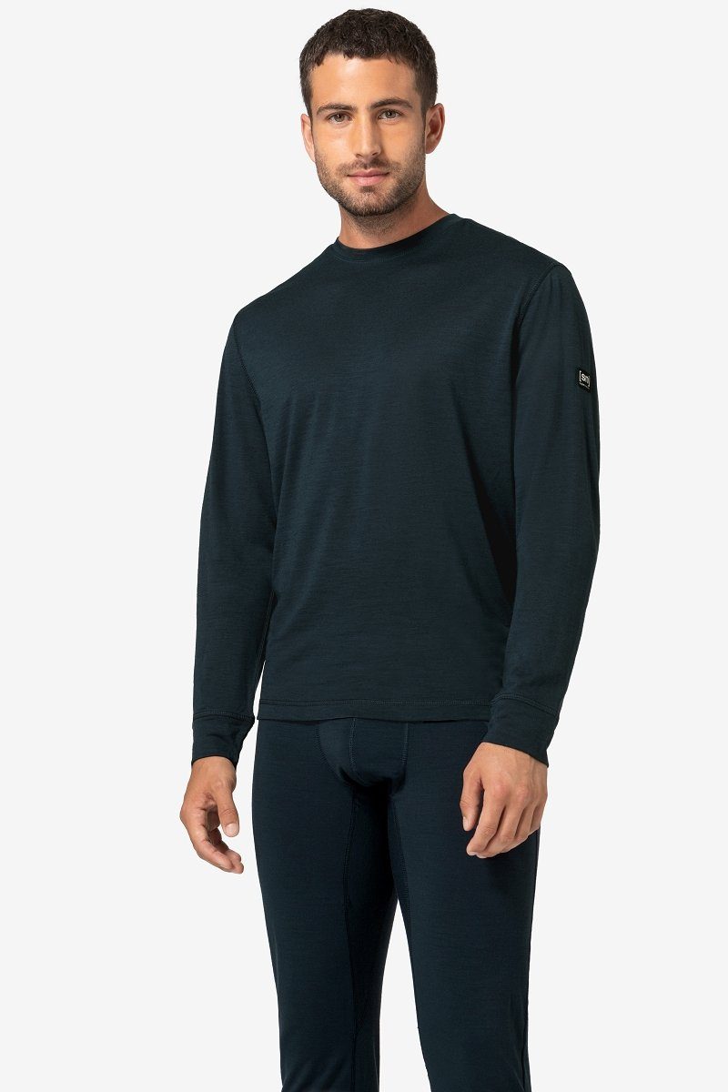 SUPER.NATURAL Langarmshirt Merino Longsleeve M TUNDRA175 LS funktioneller Merino-Materialmix Blueberry