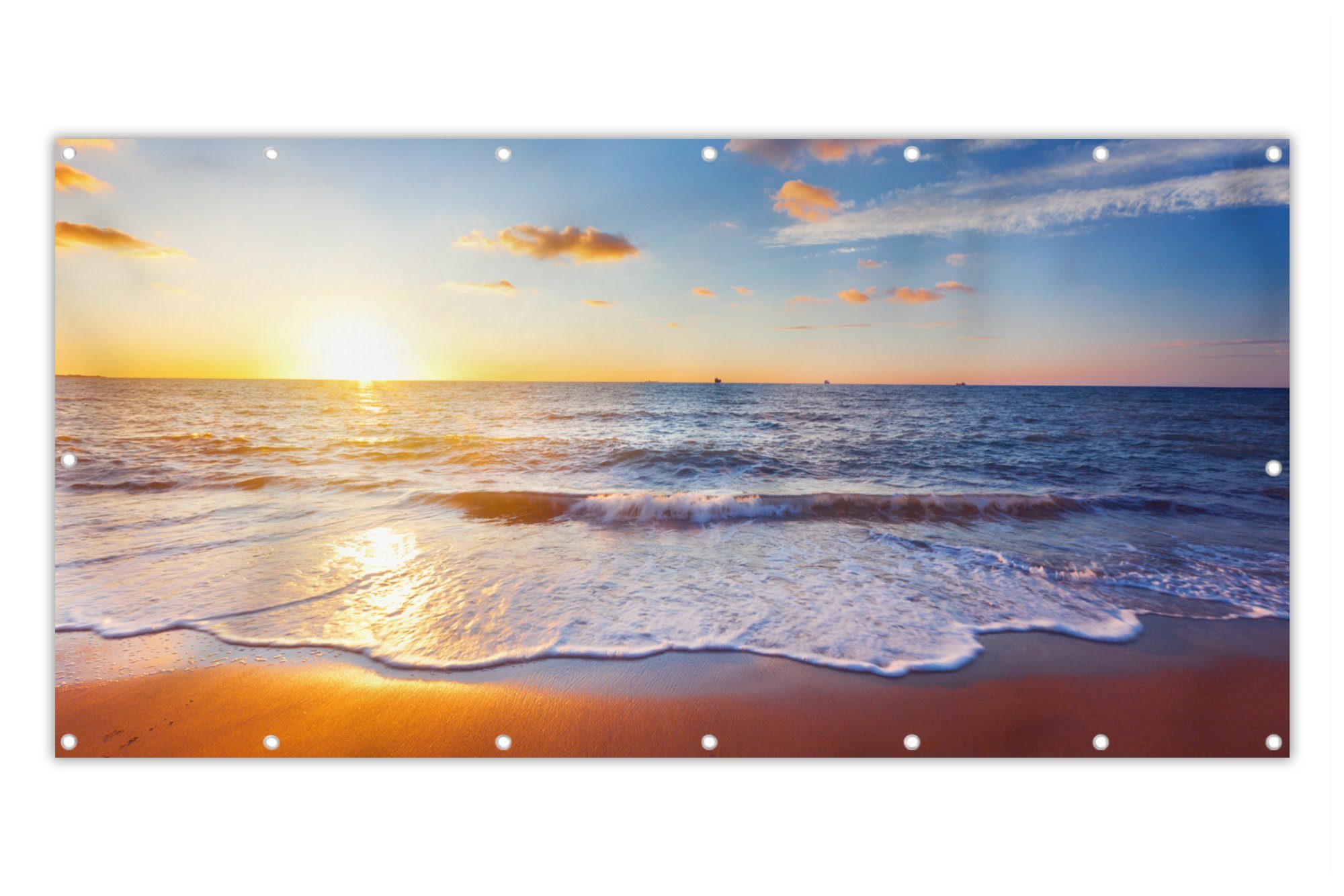 MuchoWow Balkonsichtschutz Strand - Meer - Sonne - Horizont (1-St) Balkon Sichtschutz 90x200, Windschutz für Zaun PVC, 200x90 cm