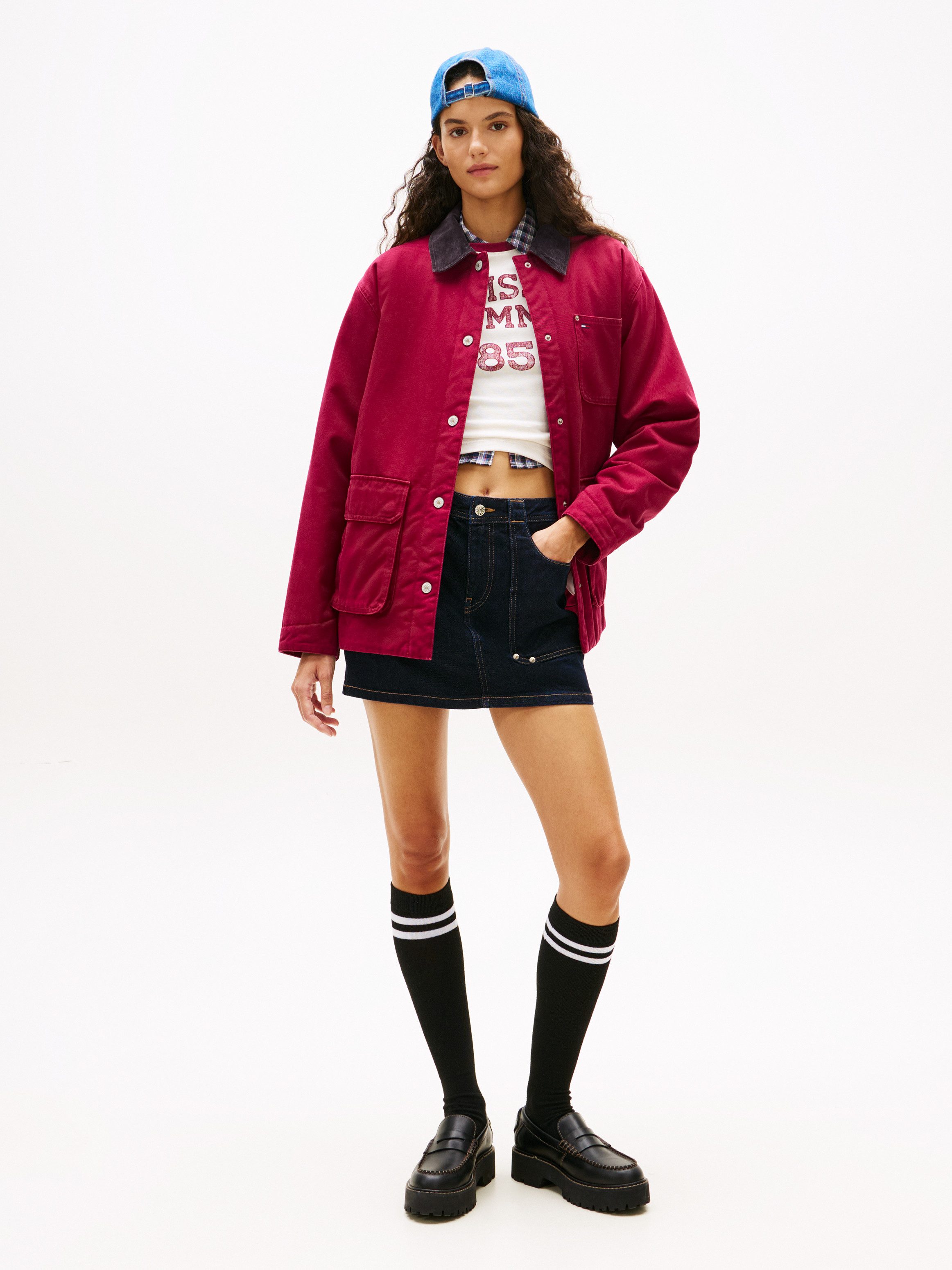 Tommy Jeans Outdoorjacke TJW TWILL JACKET CORD COLLAR