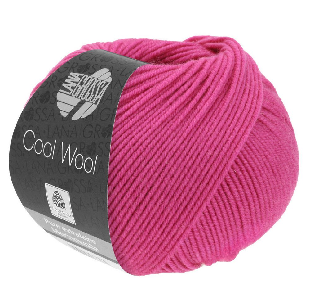 LANA GROSSA COOL WOOL pflegeleichtes Strickgarn extrafeine Merinowolle Häkelwolle, 160 m (Strickgarn aus extrafeiner Merinowolle, kuschelig weich und pflegeleicht), 50 g