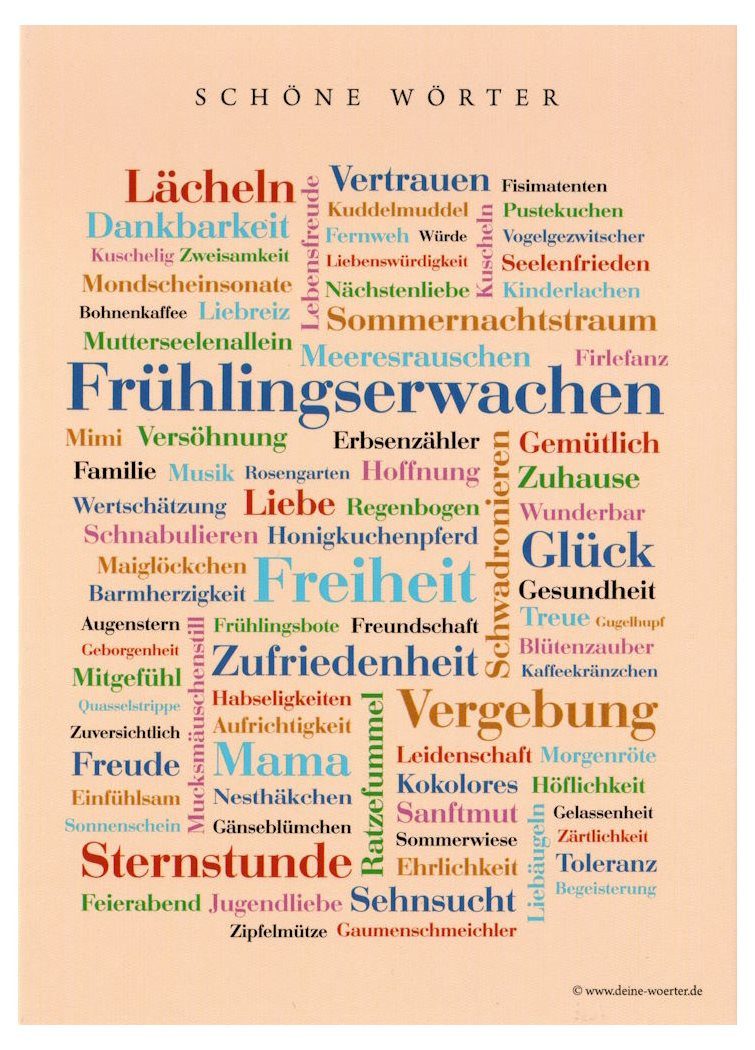 Deine Wörter Postkarte "Schöne Wörter"