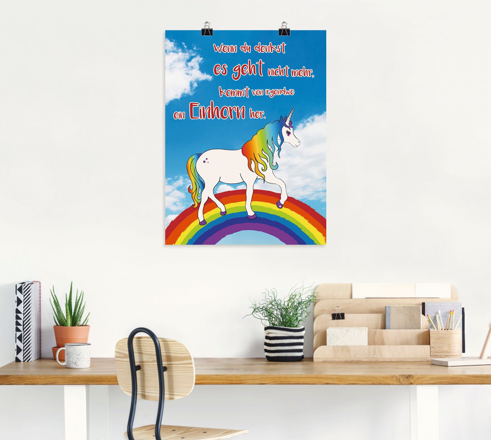 Animal Regenbogen, Leinwandbild, versch. (1 Einhorn Größen Wandaufkleber in Fantasy St), oder Poster als Artland Wandbild mit