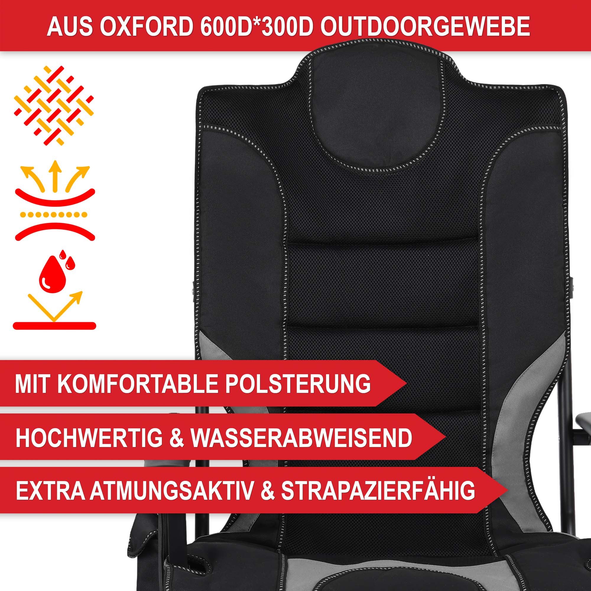 Onbest Campingstuhl faltbar bis 150kg inklusive Tragetasche, Gepolstert, Ge günstig online kaufen