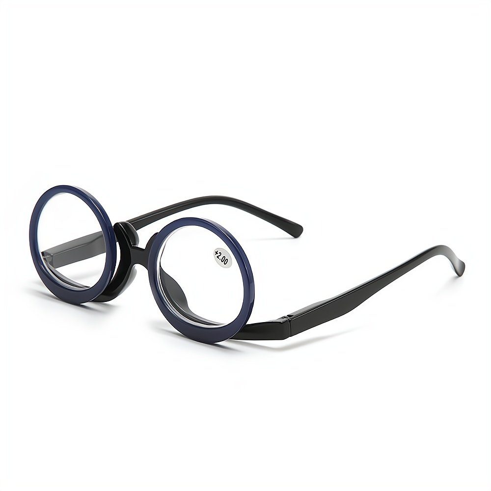PACIEA Lesebrille Mode bedruckte blaue Gläser Rahmen presbyopische anti dunkeblau