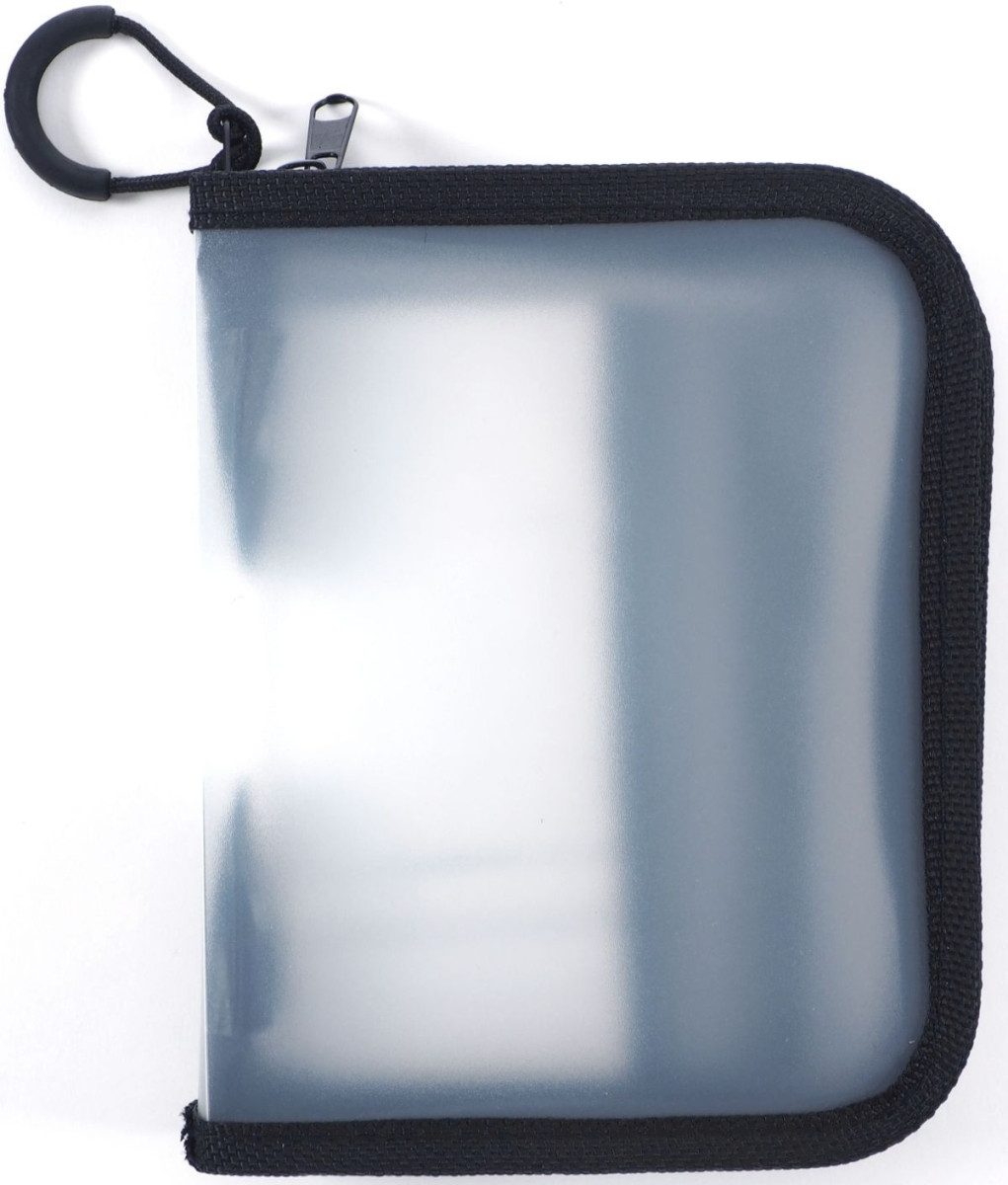 FOLDERSYS Prospekthülle Reißverschlusstasche A6 PP schwarz/transluzent Zip schwarz