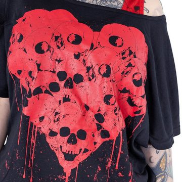 Heartless 2-in-1-Top Skull Heart Totenkopf Herz Print Shirt