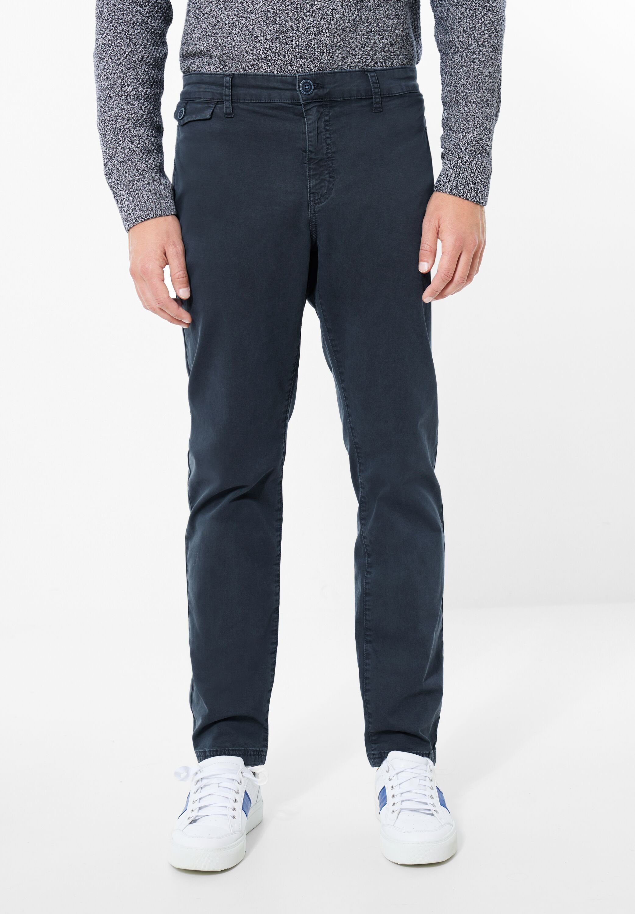 STREET ONE MEN Chinohose in blue Unifarbe midnight