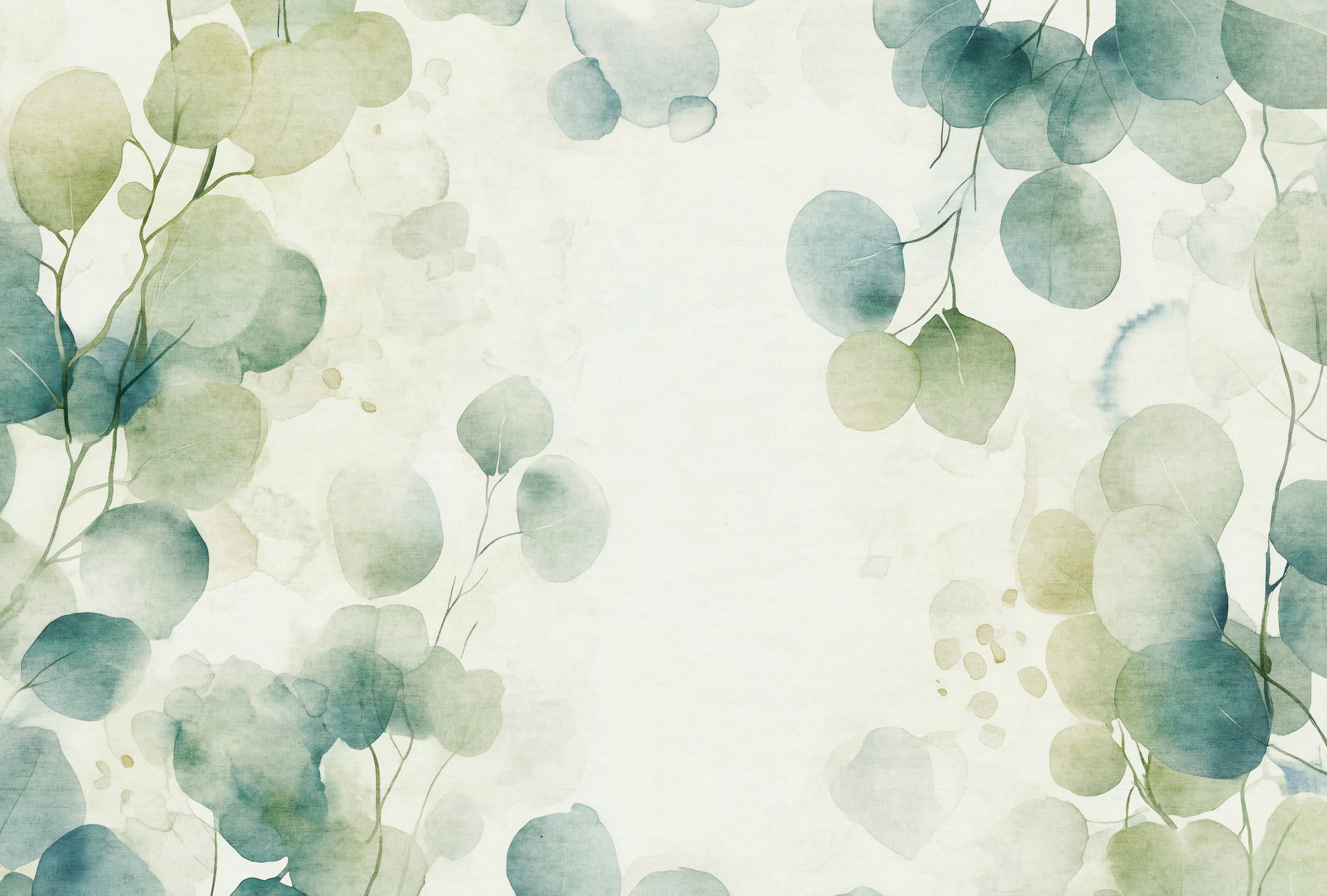 Erismann Vliestapete Fototapete Eukalyptus – Aquarell Grün (400x270cm), Erismann