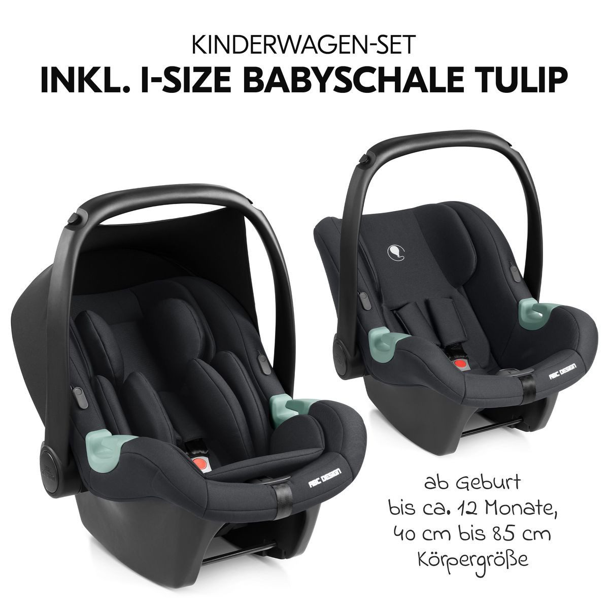 Hauck Kinder-Buggy Comfort N Care - Black, Sportwagen mit Liegefunktion, höhenverstellbaren Schieber & Babyschale