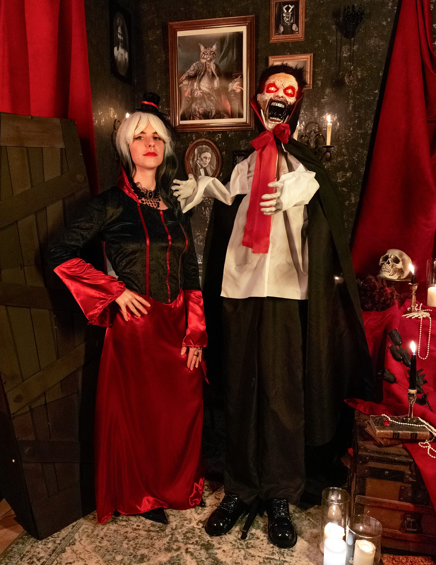 Kostüm Vampir Dekofigur Animatronic 175 cm