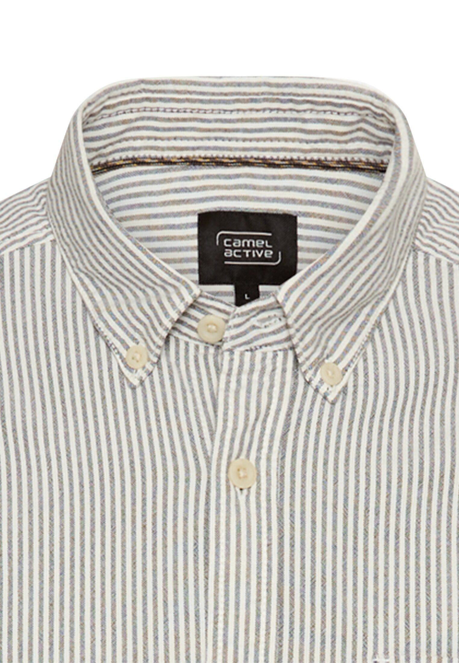 camel active Langarmhemd mit Logo Stickerei