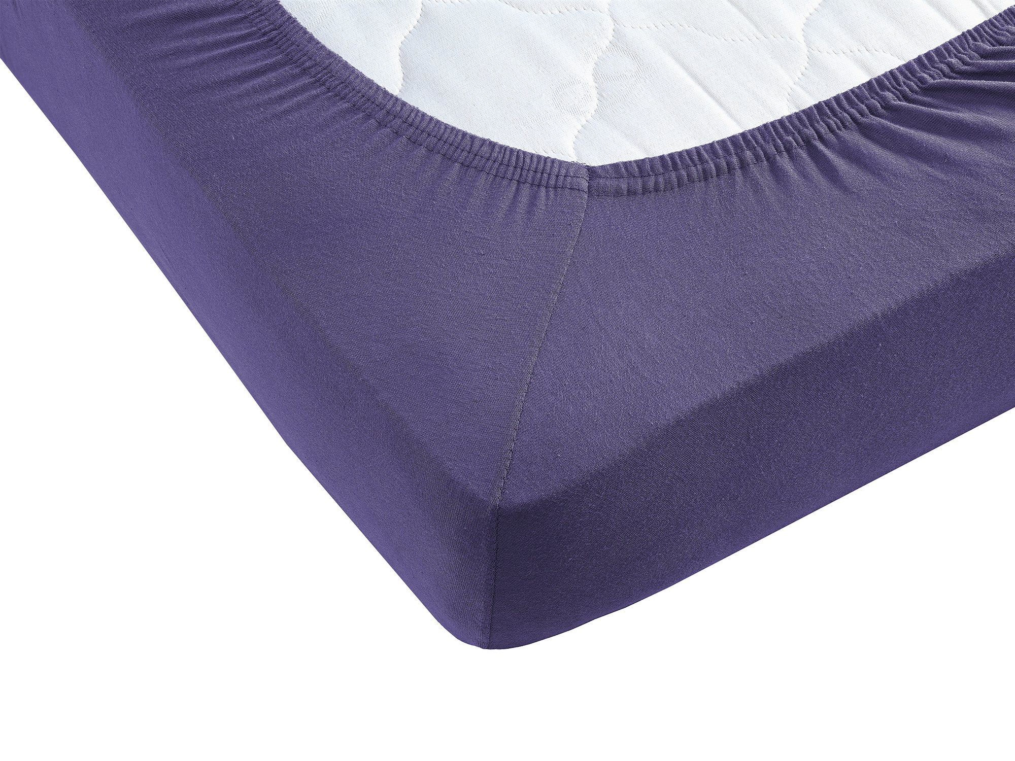 Visaggio Spannbettlaken Jersey aus 100% Baumwolle Spannbetttuch Bettlaken, Jersey, Gummizug: rundum, Spannbettlaken, für Matratzenhöhen bis 22 cm, Steghöhe 30 cm