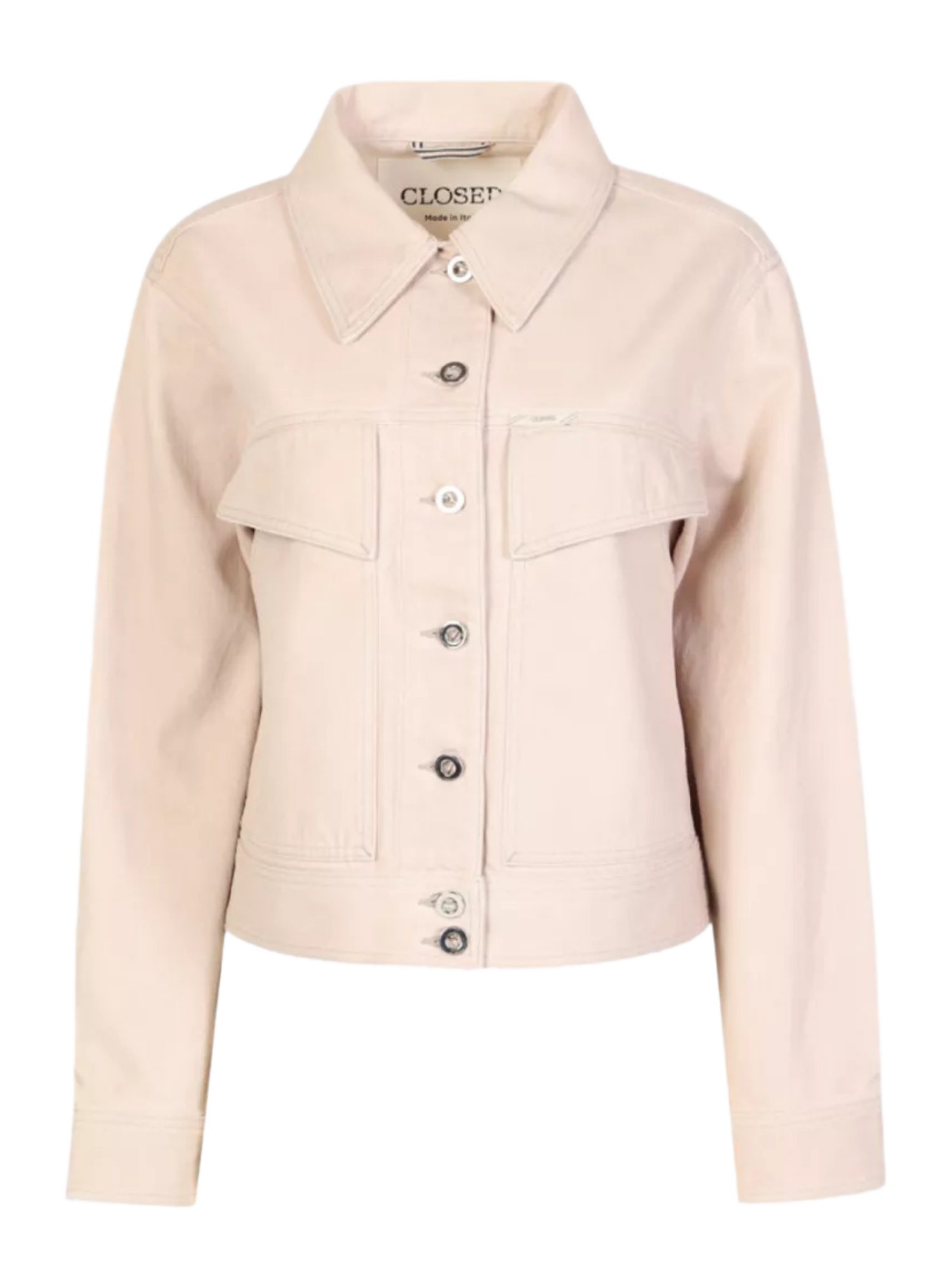 CLOSED Kurzjacke natur,Casual,Baumwolle,Unifarben,Hemdblusenkragen,Lang,Regular Fit