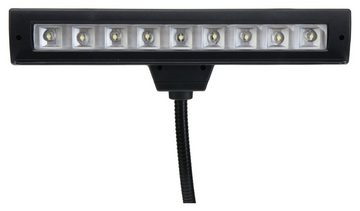 Showlite Notenpult LED-Notenpultleuchte, (mit 9-LEDs in Reihe), Batterie-, Netz- oder USB-Betrieb möglich