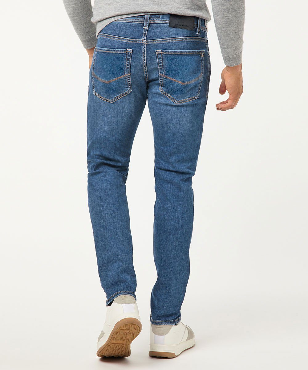 bequem Used Denim, Lyon und Tapered Cardin 5-Pocket-Jeans Blue Futureflex elastisch Medium Pierre