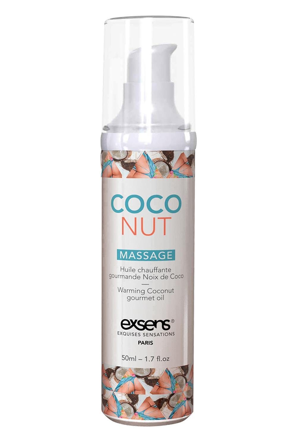 Exsens Gleit- & Massageöl Exens Warming Massage Oil Coconut 50ml, Nicht färbend