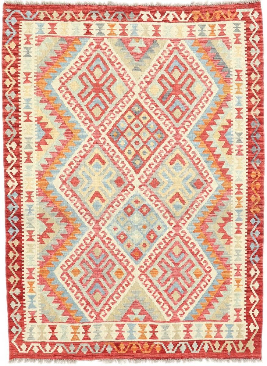 Orientteppich Kelim Afghan 129x174 Handgewebter Orientteppich, Nain Trading, rechteckig, Höhe: 3 mm