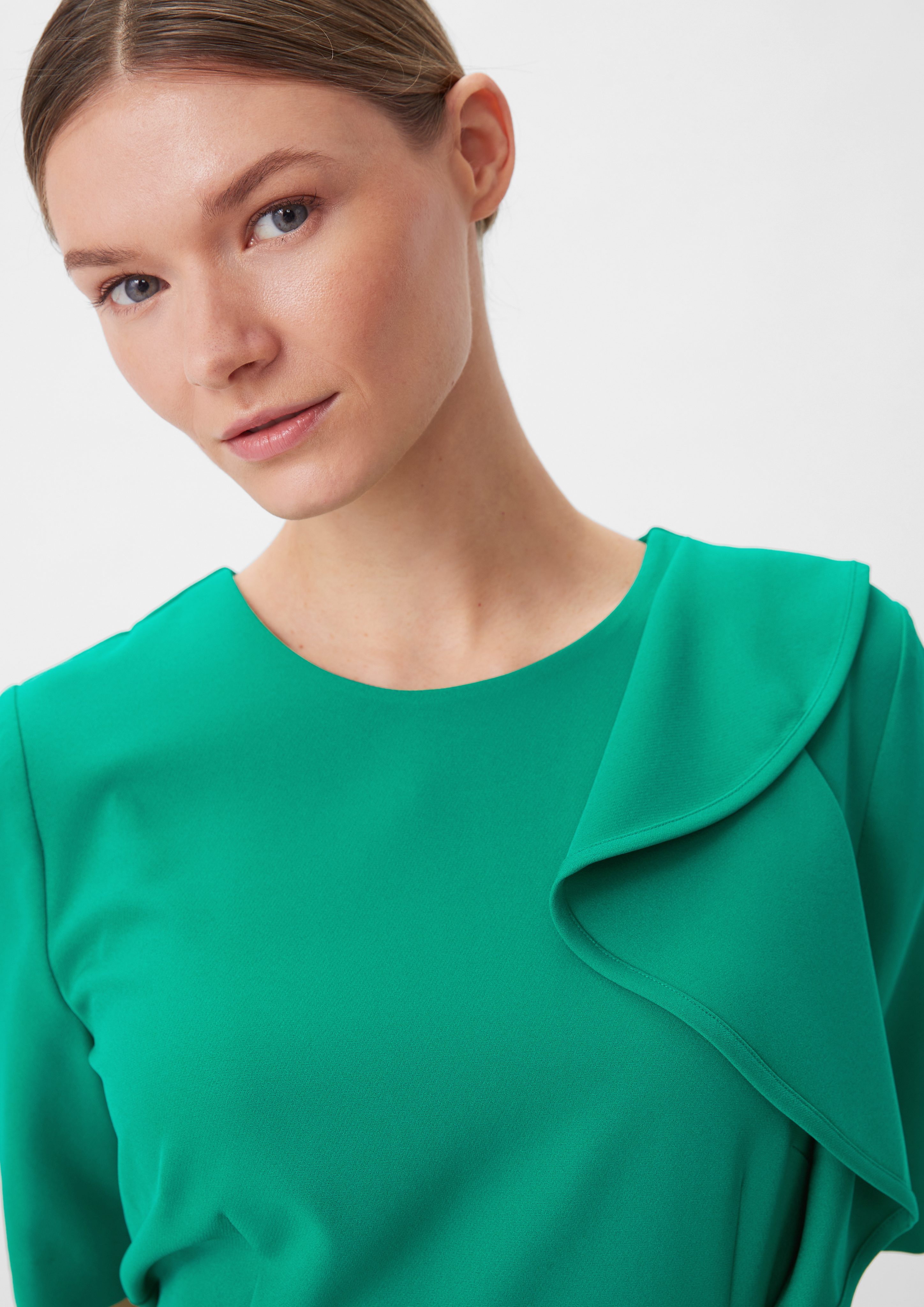 Comma Minikleid Kleid mit Volant-Detail Applikation günstig online kaufen